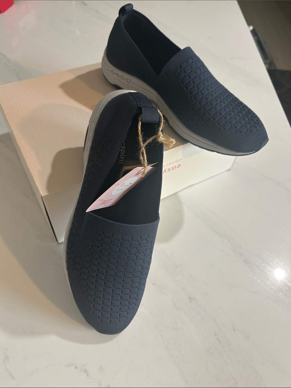 Easy Spirit Women's Slip-On Knit Sneakers - Navy